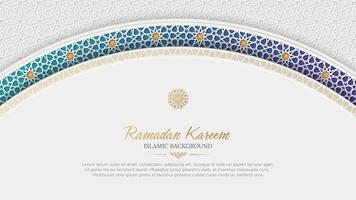 Ramadan Kareem elegant Islamic background with arabesque border and patterns vector