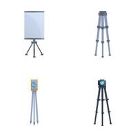 Different tripod icons set cartoon vector. Various type of modern tripod vector