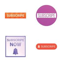Subscribe symbol icons set cartoon vector. Various subscribe button vector