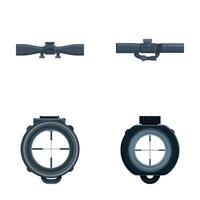 Sniper scope icons set cartoon vector. Various sniper optical sight vector