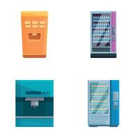 Beverage machine icons set cartoon vector. Various type of drink machine vector