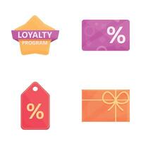 Loyalty program icons set cartoon vector. Loyalty program and customer service vector