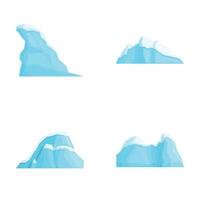 Drifting iceberg icons set cartoon vector. Iceberg floating in ocean vector