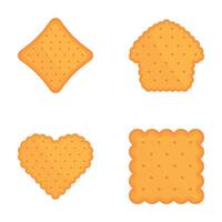 Assorted biscuit cookies vector set