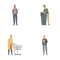 Set of vector illustrations of diverse men in everyday activities