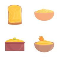 Assorted cartoon dips and spreads collection vector