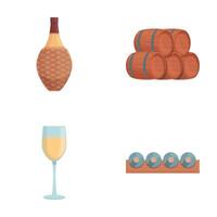 Assorted wine elements and accessories vector set