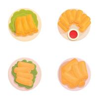 Assorted spring rolls vector set