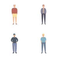 Diverse set of male characters in various outfits vector