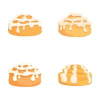 Assorted iced cinnamon rolls vector set
