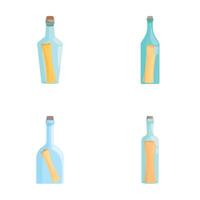 Assortment of colorful glass bottles with labels vector