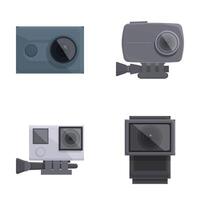 Set of various camera types icons vector