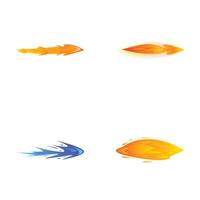 Set of colorful abstract flame icons vector