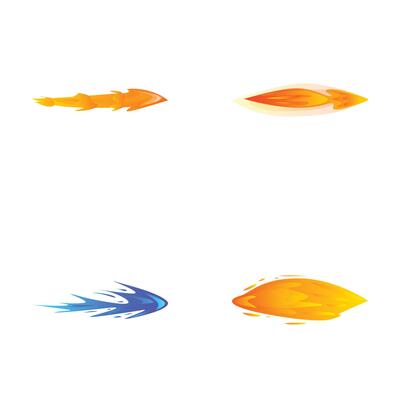 Set of colorful abstract flame icons