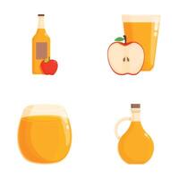 Assorted apple cider illustrations set vector