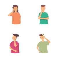 Set of people expressing confusion and doubt vector