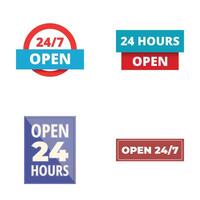 Set of 247 open signs in flat design vector