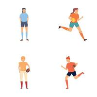 Set of diverse athletes in action vector