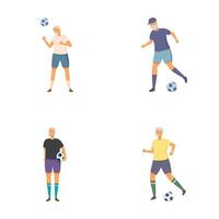 Set of senior men enjoying soccer vector