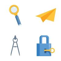 Office and security icon set vector
