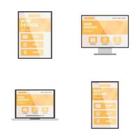 Responsive web design concept icons vector