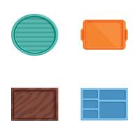Set of four cartoon container icons vector