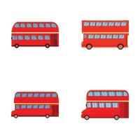 Collection of red doubledecker bus illustrations vector