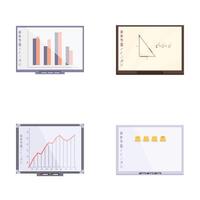 Set of modern presentation boards with charts and graphs vector