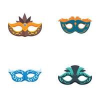 Set of elegant carnival masks vector