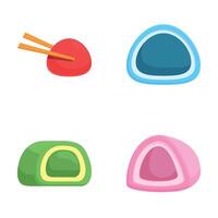 Assorted japanese sweets vector set