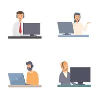 Diverse customer service representatives at work vector