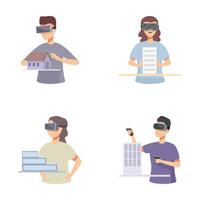 Virtual reality in architecture and design vector