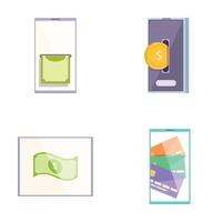Set of digital payment and banking icons vector