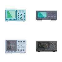 Four different styles of oscilloscope icons isolated on a white background vector