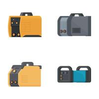 Set of portable electric generators icons vector