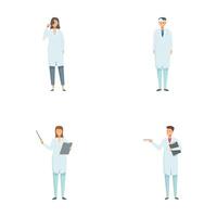 Collection of vector illustrations showing professionals in various roles and uniforms