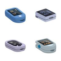 Set of digital pulse oximeters isolated on white vector