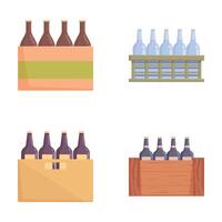 Vector set of beer bottle crates