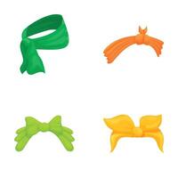Set of colorful cartoon bows vector