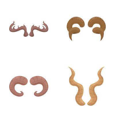 Assorted cartoon animal horns set