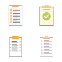 Set of various checklist clipboards flat design vector
