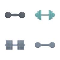 Set of various dumbbells and weights icons vector