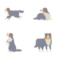 Cartoon dog emotions and poses collection vector