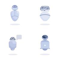 Set of cartoon robot characters vector