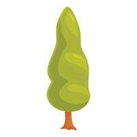 Cartoon green tree standing alone with rounded crown vector