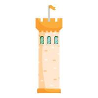 Medieval stone tower standing tall with flag flying high vector