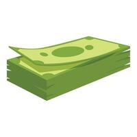 Stack of green bills showing increasing wealth vector
