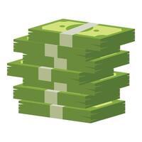 Large stack of money representing savings, wealth, and success vector