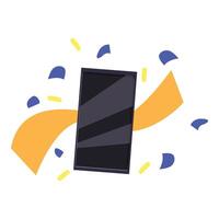 New smartphone presentation with abstract decoration vector