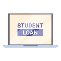 Laptop showing student loan application form vector